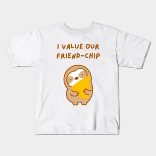 I Value Our Friendship Tortilla Chip Sloth Kids T-Shirt